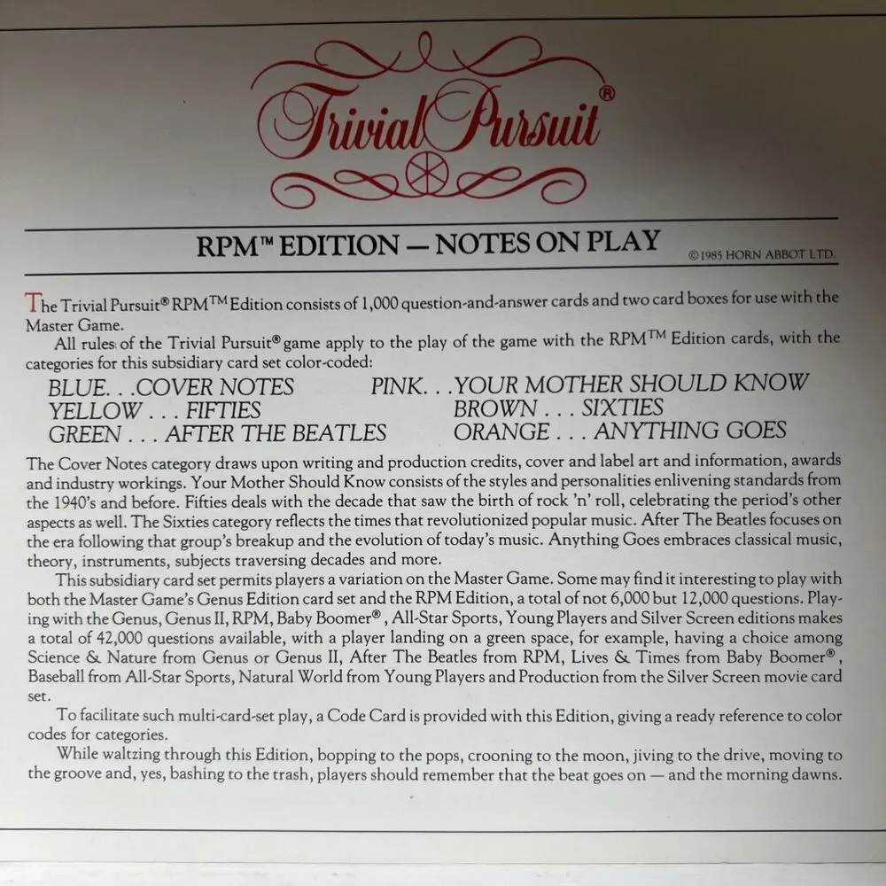 N/A trivia pursuit